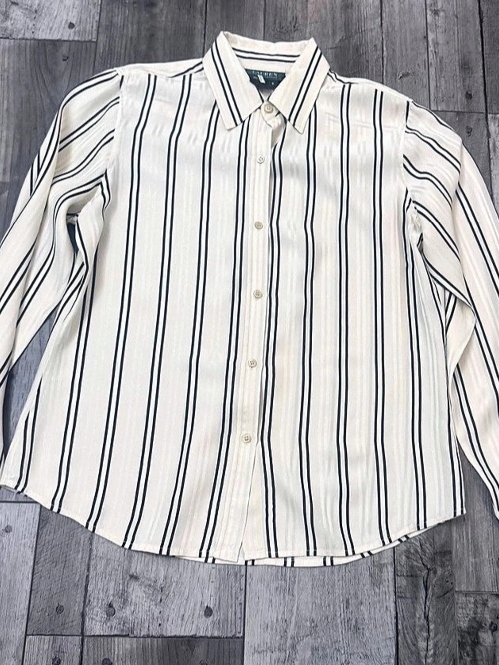 Polo Ralph Lauren Silk Striped Long Sleeve Button Down Luxury 8